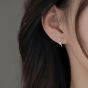 Simple Hollow Tulip Flower  925 Sterling Silver Stud Earrings