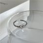 Simple Irregular CZ Heart 925 Sterling Silver Adjustable Stacker Ring