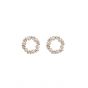 Cute Mini Shell Pearl CZ Round Circle 925 Sterling Silver Stud Earrings