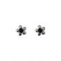 Girl Black CZ Flowers 925 Sterling Silver Necklace Ring Earrings Jewelry Set