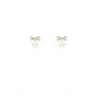 Girl CZ Bow-Knot White Flower 925 Sterling Silver Stud Earrings
