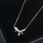 Modern Sweet CZ Bow-Knot 925 Sterling Silver Necklace
