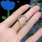 Colorful Beads Heart Smile Hot 925 Sterling Silver Adjustable Ring