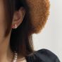 Women Shell Pearl Rose Flower Classic 925 Sterling Silver Stud Earrings