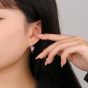 Women Dissolved Fading CZ Heart 925 Sterling Silver Stud Earrings