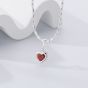 Gift CZ Natural Spinel Birthstone Heart Love 925 Sterling Silver DIY Pendant