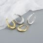 Office U Shape Simple 925 Sterling Silver Hoop Earrings