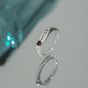 Honey Moon CZ Heart Miss Letters 925 Sterling Silver Adjustable Ring