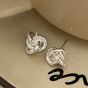 Fashion Triple Layers Knot 925 Sterling Silver Stud Earrings
