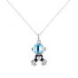 Gift Created Moonstone Astronau 925 Sterling Silver Necklace