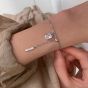 Lady BABY Letters Geometry Rectangle CZ 925 Sterling Silver Bracelet