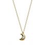 Classic CZ Crescent Moon 925 Sterling Silver Necklace