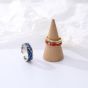 Anniversary Red Blue Wave CZ 925 Sterling Silver Adjustable Promise Ring