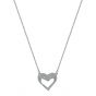 Promise CZ Hollow Heart 925 Sterling Silver Necklace