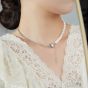 Asymmetry Shining CZ Star Heart Tassels Shell Pearls 925 Sterling Silver Necklace