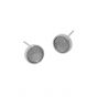 Simple Round Natural Abradorite 925 Sterling Silver Stud Earrings