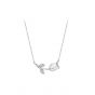 Honey Moon CZ Tulip Flower 925 Sterling Silver Necklace