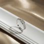 Fashion Double Layers CZ Knot 925 Sterling Silver Adjustable Ring