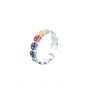 Colorful Rainbow Smile Face 925 Sterling Silver Adjustable Ring