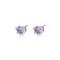 Honey Moon Blue Purple Fading CZ Heart 925 Sterling Silver Stud Earrings