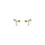 Cute Mini Shell Pearls Bean Sprouts 925 Sterling Silver Stud Earrings