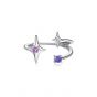Shining Purple Blue CZ Quadrangular Star 925 Sterling Silver Adjustable Ring