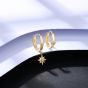 Asymmetry CZ Hexagram Star 925 Sterling Silver Hoop Earrings