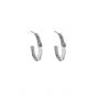 Geometry Irregular CZ Circle Simple 925 Sterling Silver Hoop Earrings