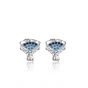 Women Blue CZ Rose Flower Bouquet 925 Sterling Silver Stud Earrings