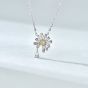 Summer Daisy Flower CZ 925 Sterling Silver Necklace