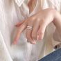Fashion Double Layers Irregular 925 Sterling Silver Adjustable Ring