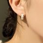 Sweet Daisy Flowers 925 Sterling Silver Hoop Earrings