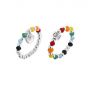 Colorful Round Beads Smile Heart 925 Sterling Silver Adjustable Ring