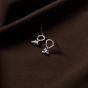 Fashion CZ Can Buckles Geometry 925 Sterling Silver Stud Earrings