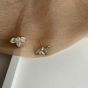 Elegant Enamel Shell Pearls Leaves 925 Sterling Silver Stud Earrings