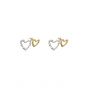 Fashion Hollow Heart Double Wearing Way 925 Sterling Silver Stud Earrings