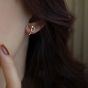 Women CZ Hollow Irregular Heart  925 Sterling Silver Stud Earrings