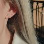 Asymmetry Shell Pearls Cross CZ Hollow Heart 925 Sterling Silver Stud Earrings