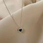 Lady Black Heart 925 Sterling Silver Necklace