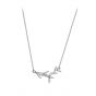 Women CZ Leaves Branch Casual 925 Sterling Silver Necklace