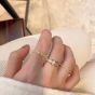 Fashion CZ Wave Hollow Double Layers 925 Sterling Silver Adjustable Ring