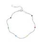 Colorful Rainbow Beads Chain 925 Sterling Silver Bracelet
