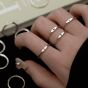 Simple 26 Letters A-Z 925 Sterling Silver Adjustable Ring
