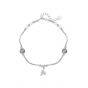 Sweet Fish Tail Shell Pearl Moonstone Beads 925 Sterling Silver Bracelet