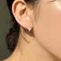 Casual Geometry Rhombus CZ 925 Sterling Silver Hoop Earrings