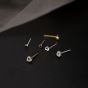 Six Cute Mini CZ Hollow Hearts 925 Sterling Silver Stud Earrings Set