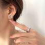 Sweet Pink CZ Bow-Knot 925 Sterling Silver Bracelet Earrings Ring Jewelry Set