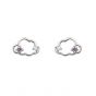Cute Purple CZ Hollow Cloud 925 Sterling Silver Stud Earrings