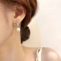 Elegant Shell Pearl CZ Geometry 925 Sterling Silver Dangling Earrings
