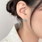 Fashion Geometry CZ Square 925 Sterling Silver Hoop Earrings
